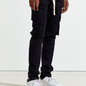 UO black cotton skinny cargo pants